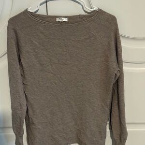 Asics Women's Crewneck Long-Sleeve Sweater in Taupe